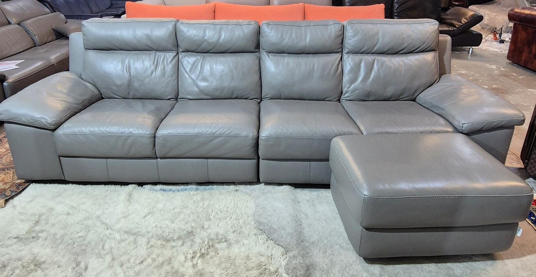 칼리아 이탈리아 이태리 전체 천연가죽 4인 소파쇼파+스툴