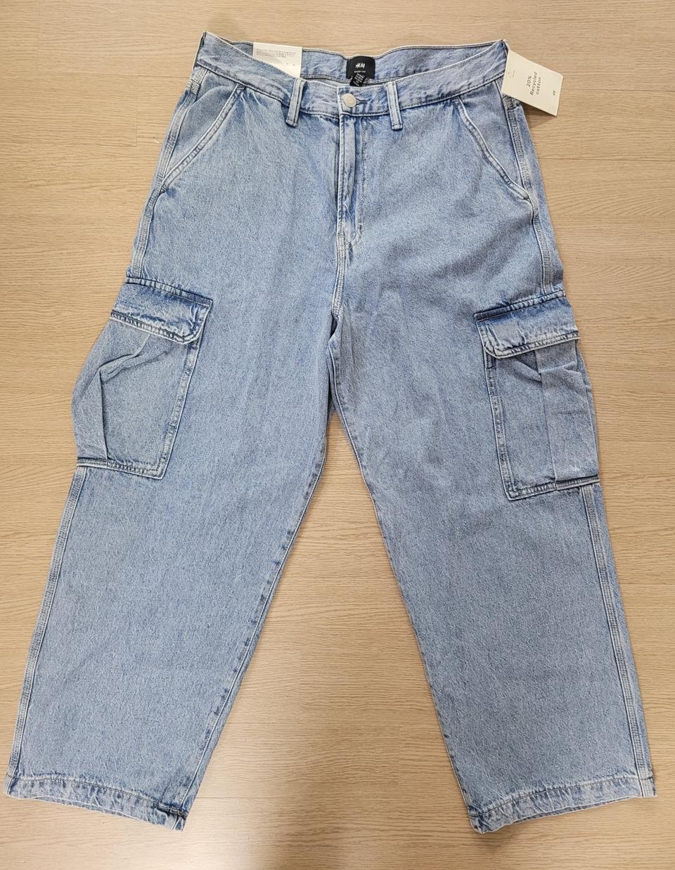 H&M 배기핏 카고 청바지 32/30사이즈 새제품 4만원