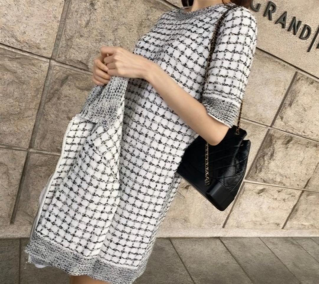 트위드 니트 원피스