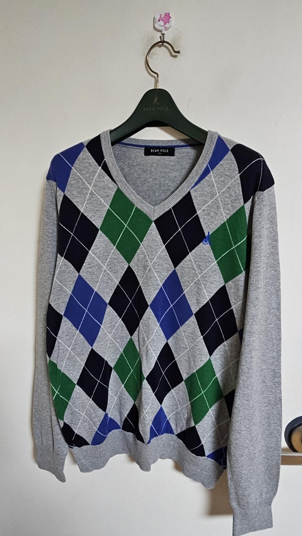 빈폴 아가일무늬 브이넥니트 (207