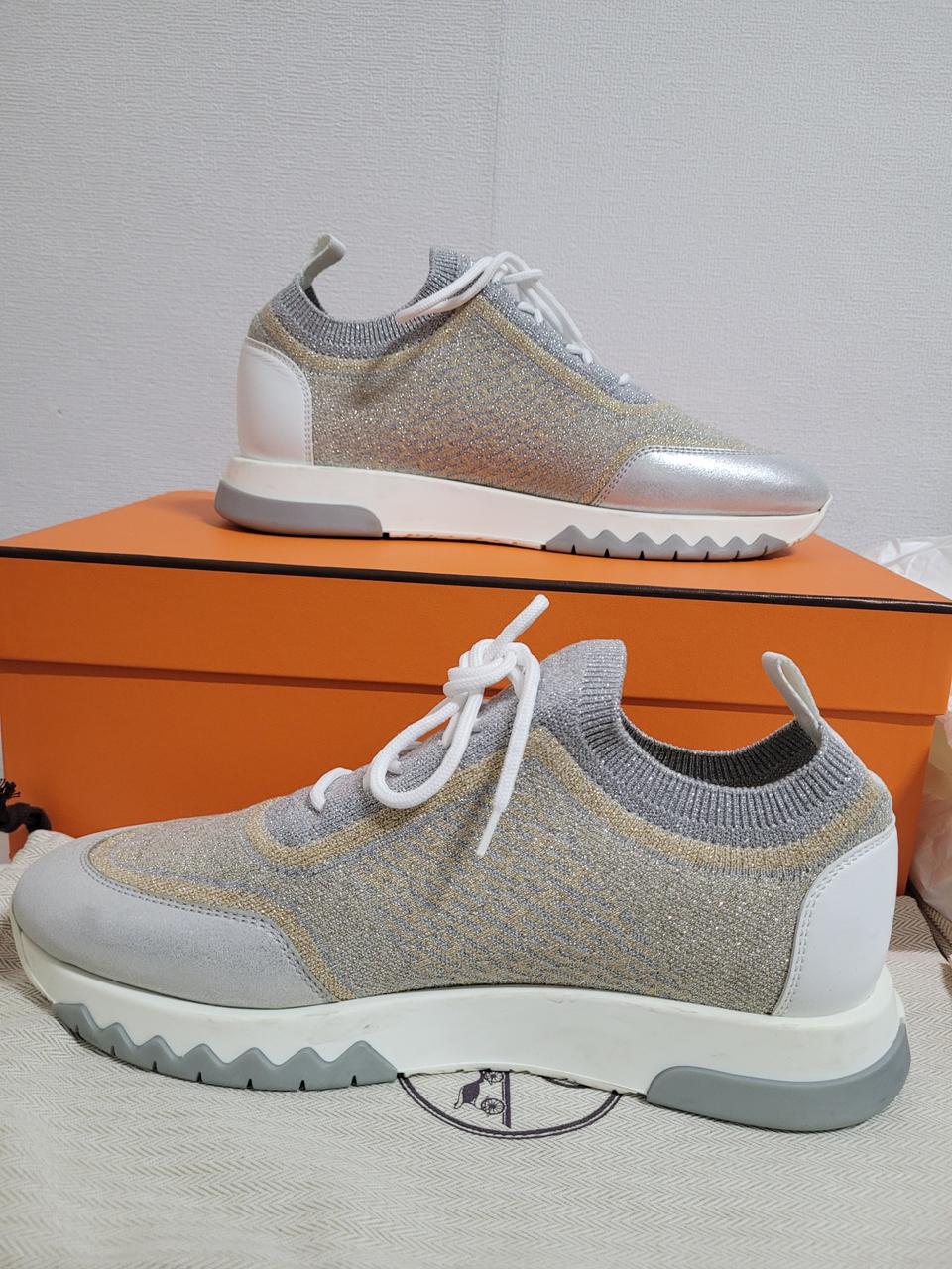 에르메스 펄 어딕트 스니커즈 실버