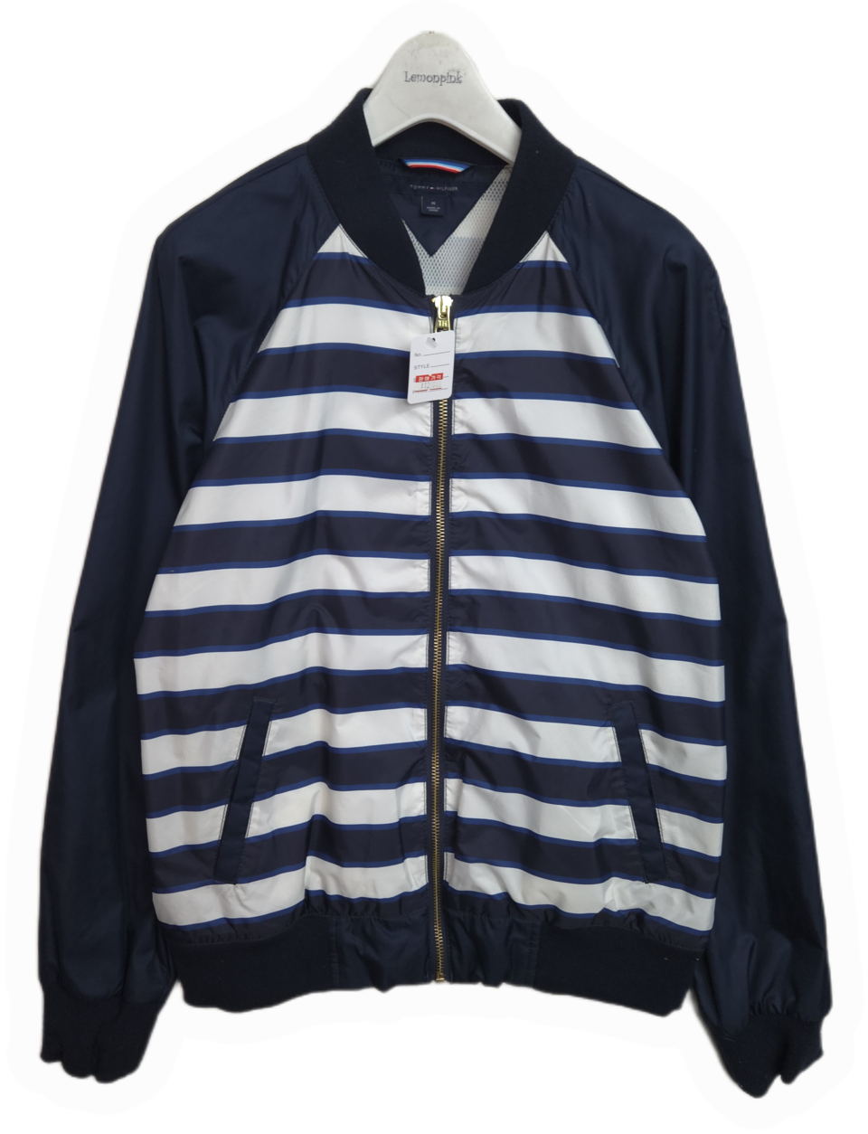 타미힐피거 스트라이프 블루종 자켓 바람막이 M