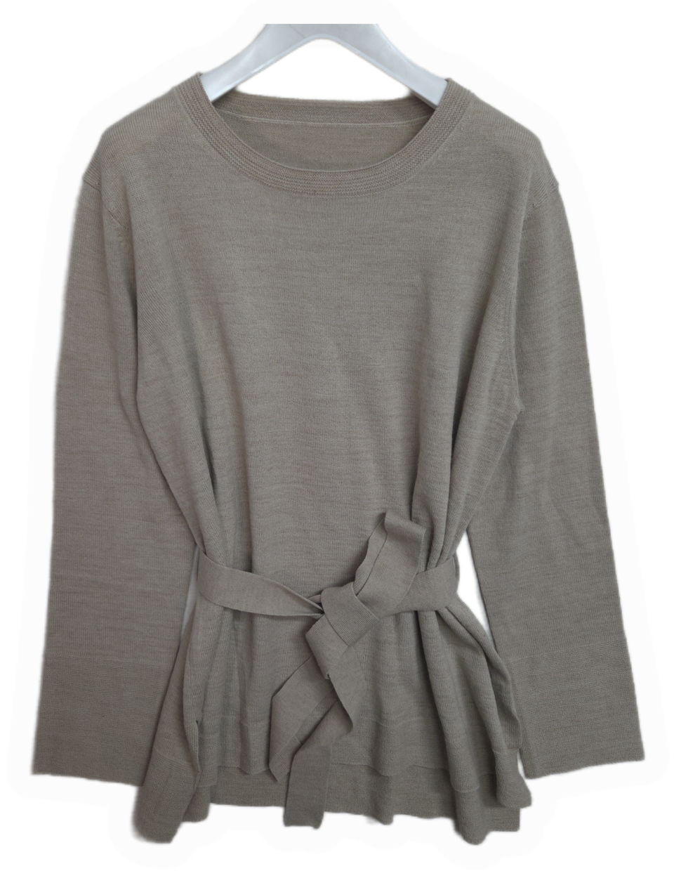 베이지 허리끈 니트 상의 M-L	