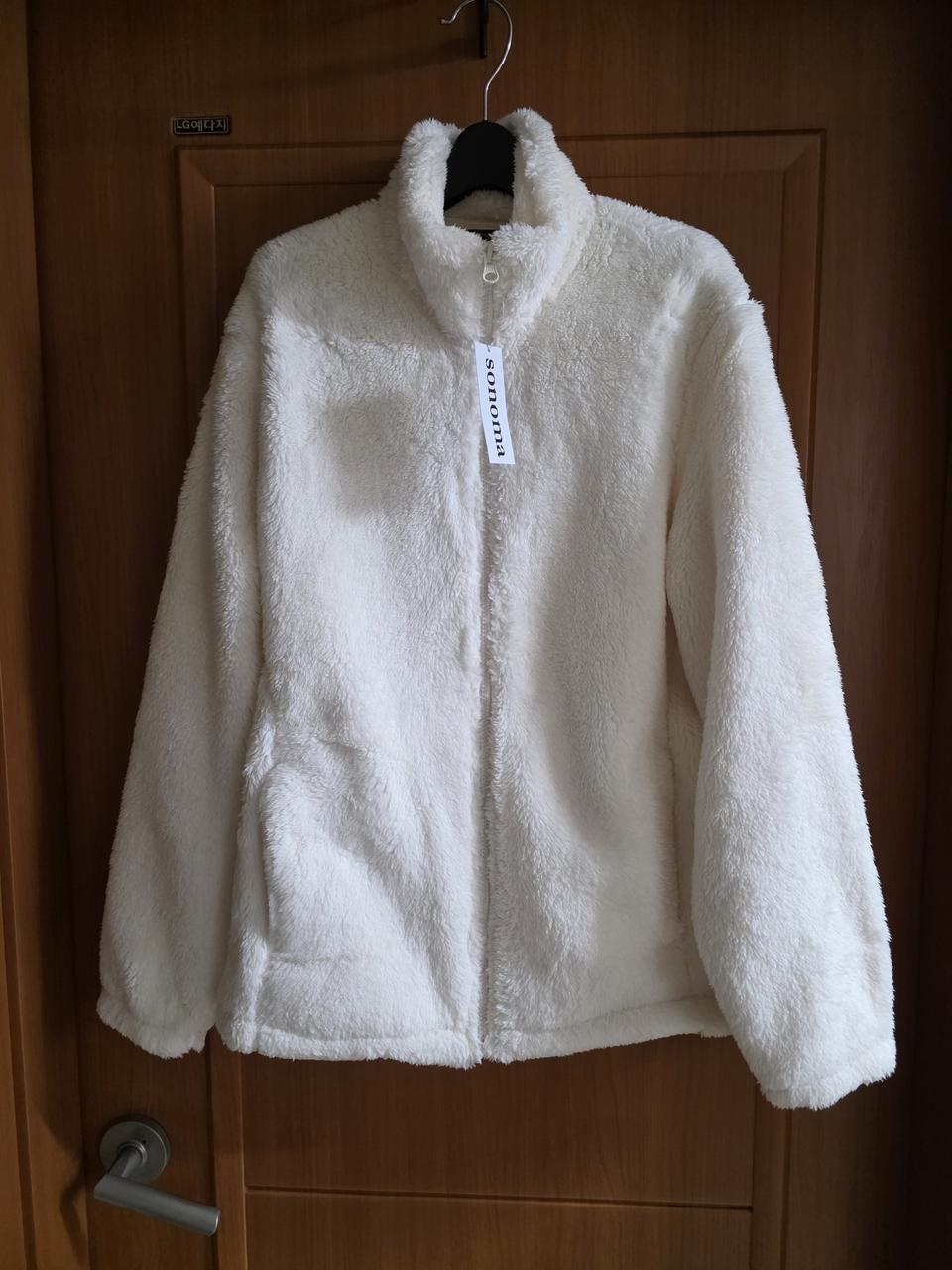 (새상품) 아이보리 후리스 짚업(남녀공용)(105)