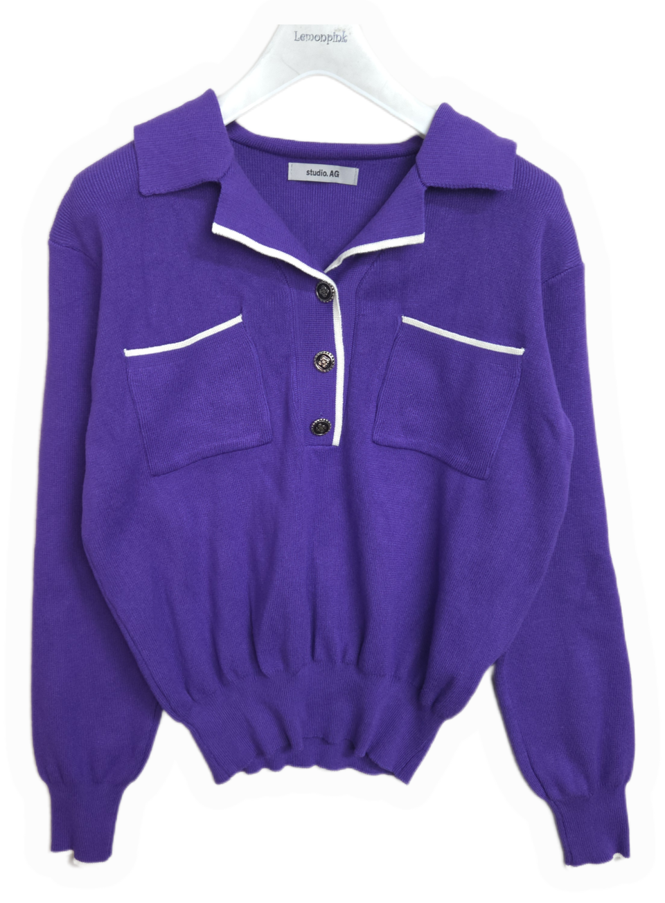 studio.AG 보라색 카라 니트 FREE(XS-S추천)
