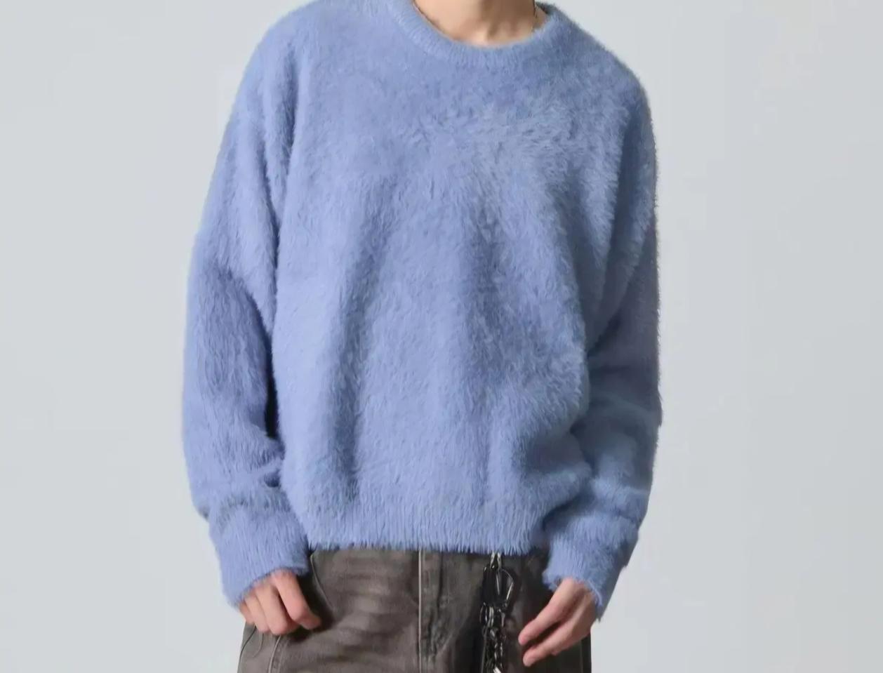 디미트리블랙 에센셜 헤어리 라운드 니트