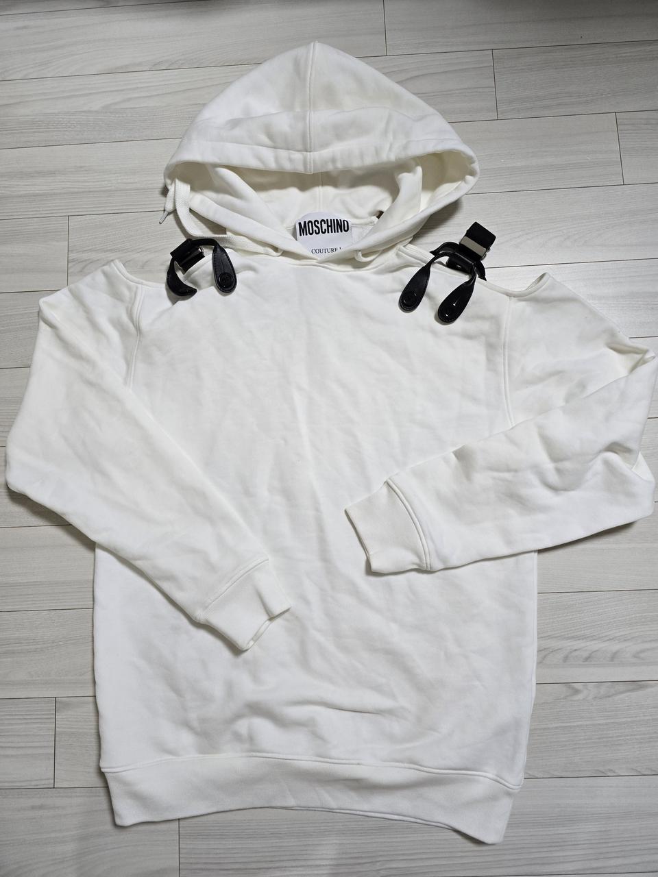 모스키노 숄더 서스펜서 후드티셔츠 운포