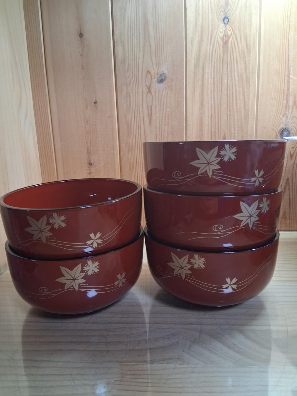 762 주칠 우동 국그릇 5개