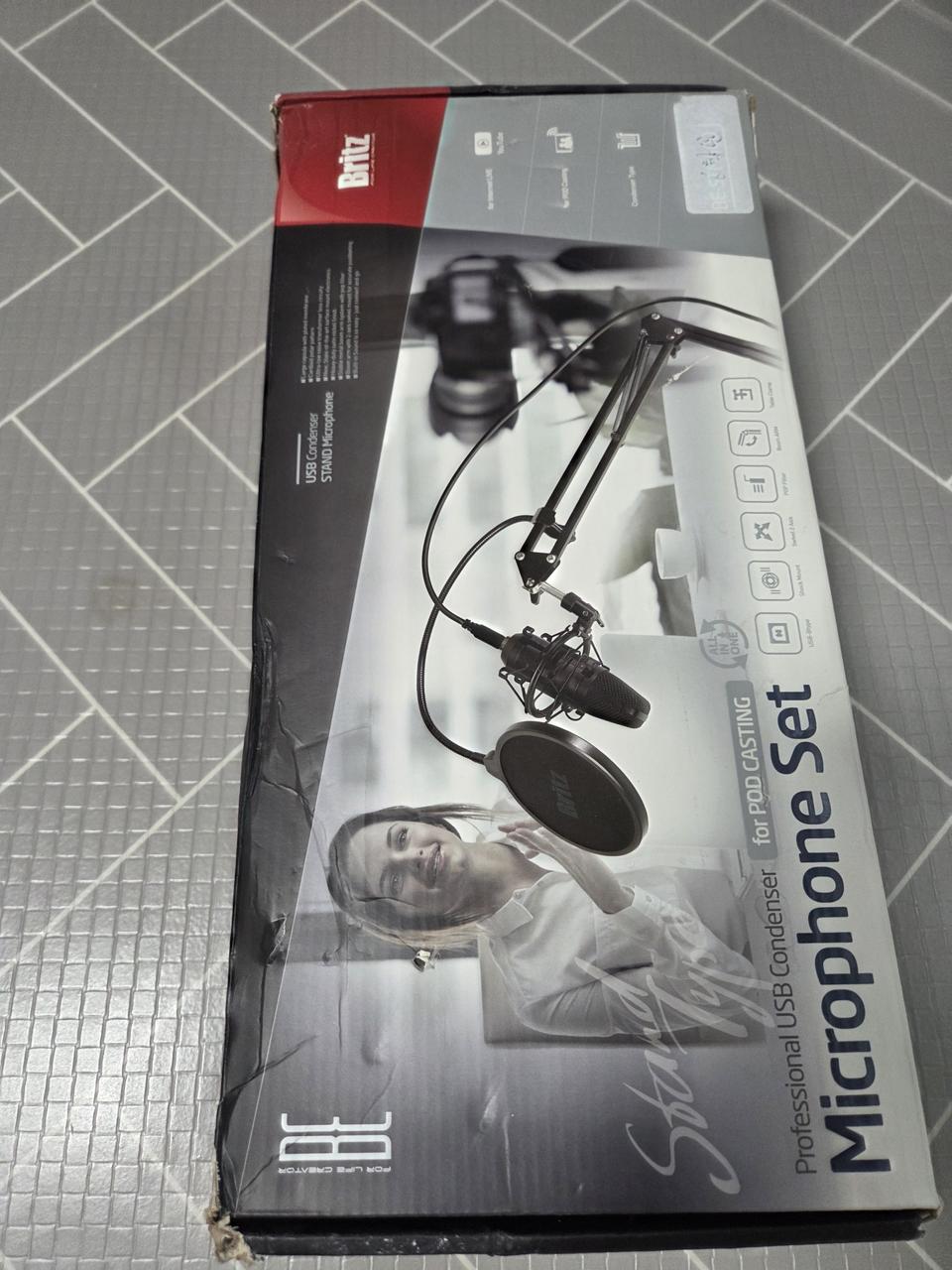 브리츠 BE-STM500 스탠드 마이크 (블랙) 방송용