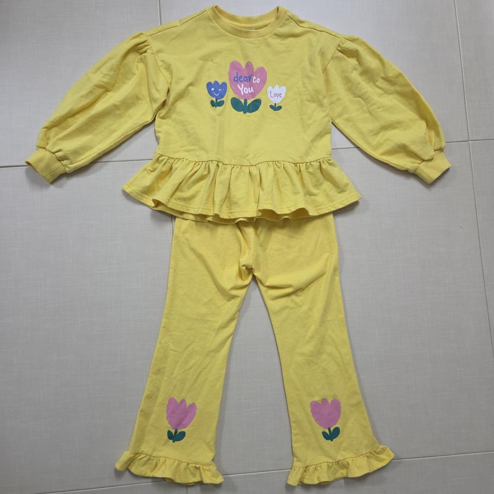 월튼키즈 여아 프릴 맨투맨 상하복세트 140호