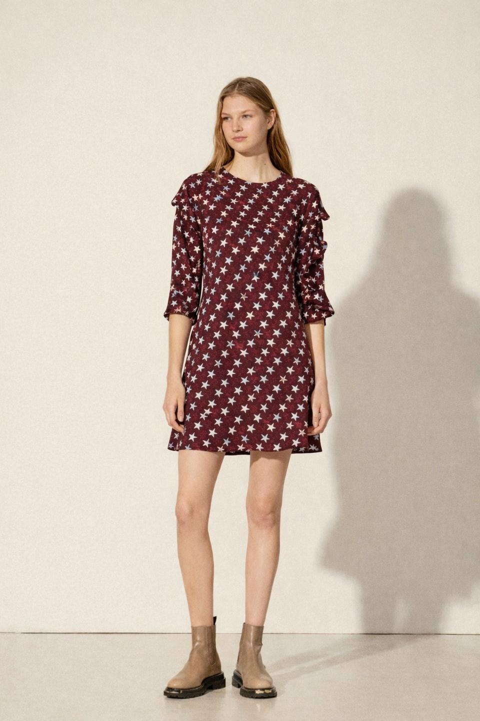 산드로 슈팅스타 실크100 미니원피스 1사이즈