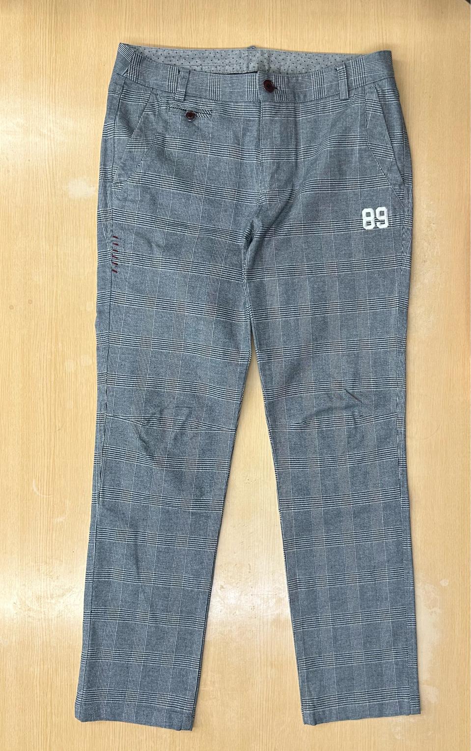 파리게이츠 체크 패턴 골프 바지 4사이즈 그레이 정품
