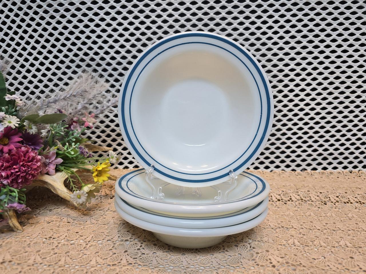 U.S.A 앵커호킹  블루밴드 16센티 앞접시 4점