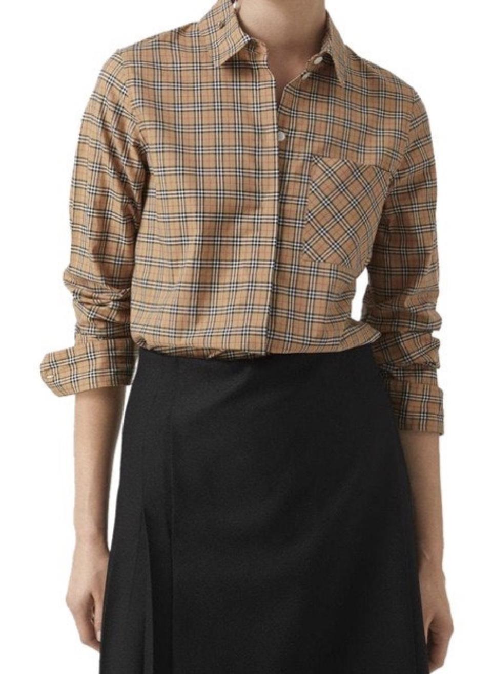 버버리 정품셔츠 us4 여성 빈티지 체크