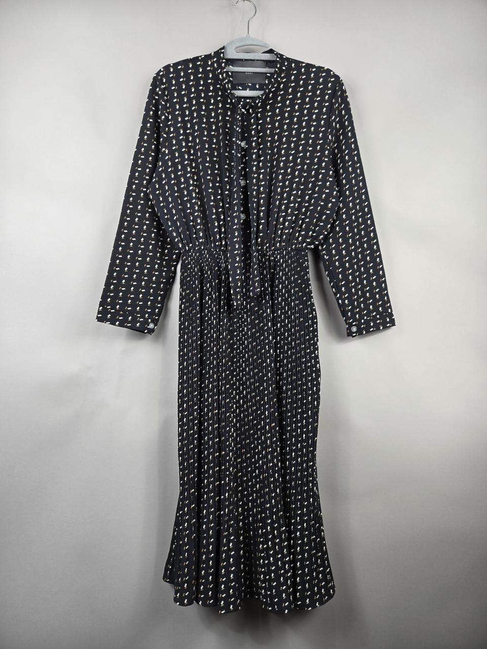 [무료배송]AUBE 오브 F 리본타이 스판 플리츠 롱 원피스 블랙