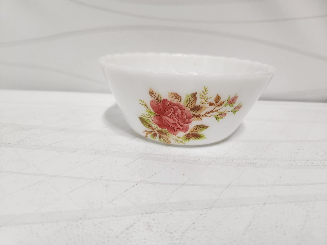 빈티지 장미볼 패턴 밀크 글라스 볼