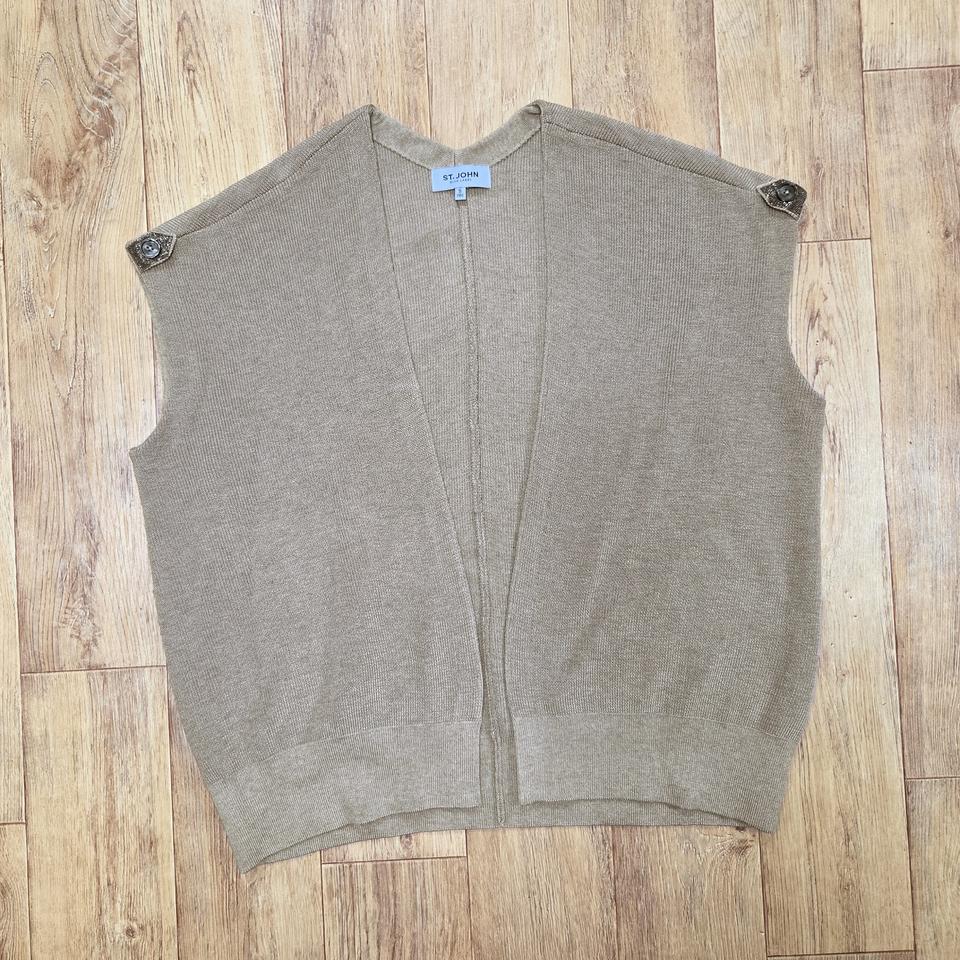 센존블루라벨(ST.JOHN) 울 실크 베스트가디건 55-66