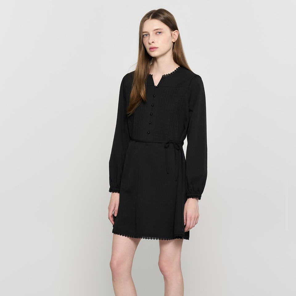 제너럴아이디어 핀턱 레이스원피스 55-66 새상품