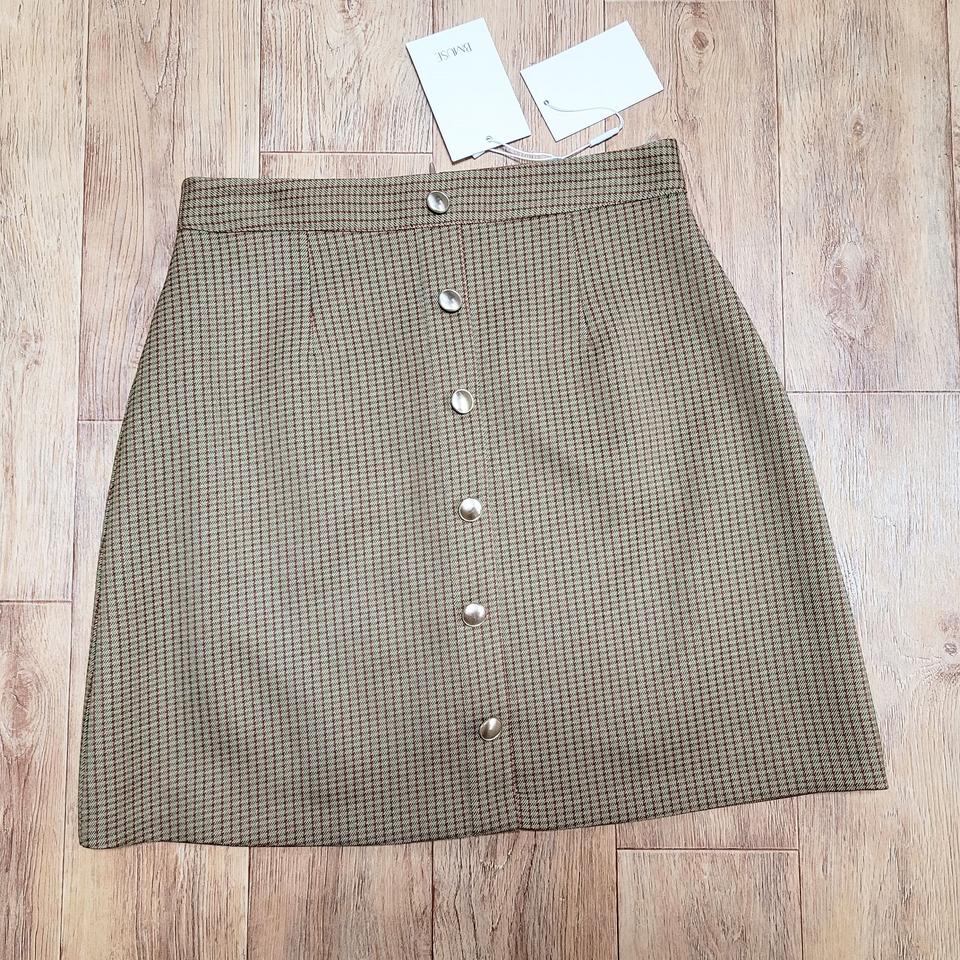 비뮤즈(B.MUSE) 베뉴엣 올리브그린 센토 스커트 66 새상품