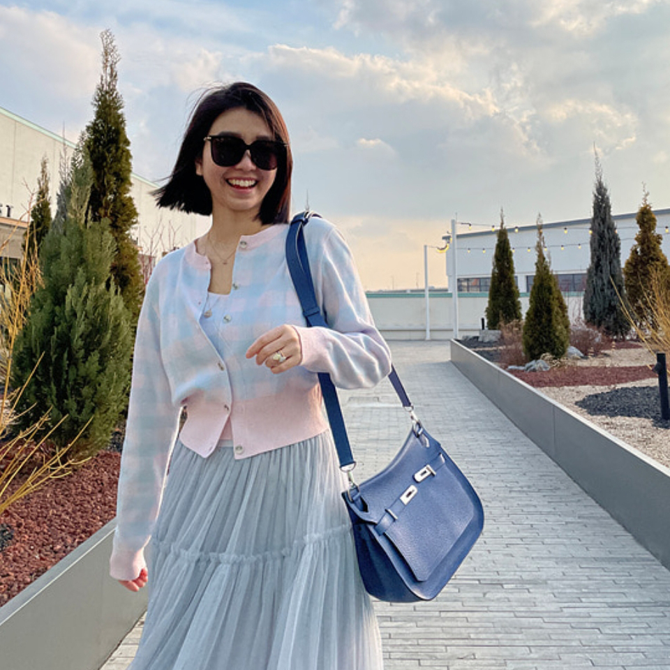 봉마셰(BONGMARCHE) 체크니트 트윈세트 55-66 새상품