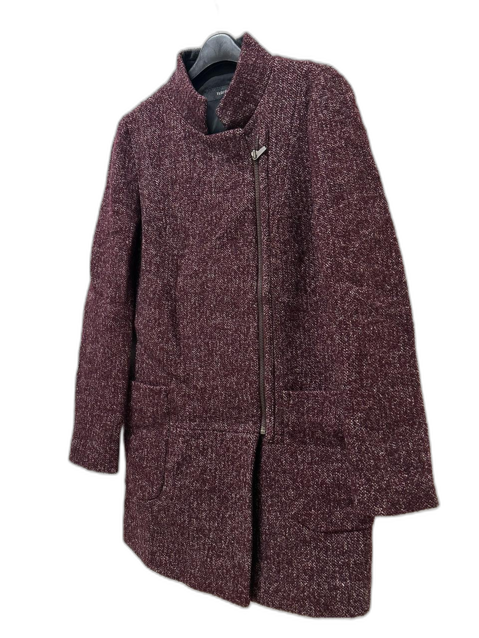 (새상품) 버건디 트위드 코트