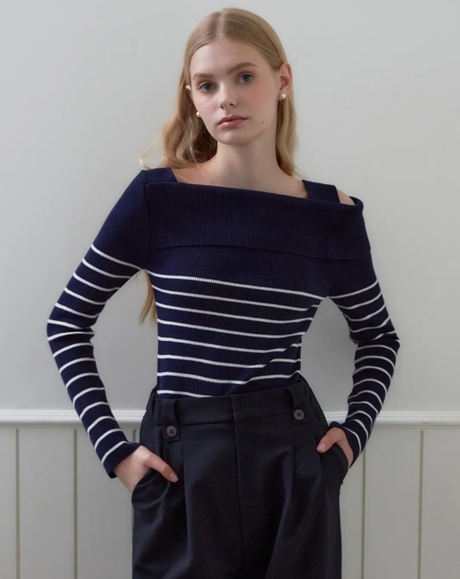 제로스트릿 스트라이프 니트