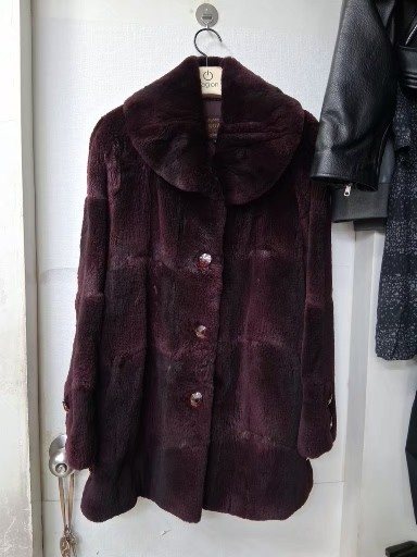 ESOZIA 퍼플 머스카렛 밍크 롱 코트 66