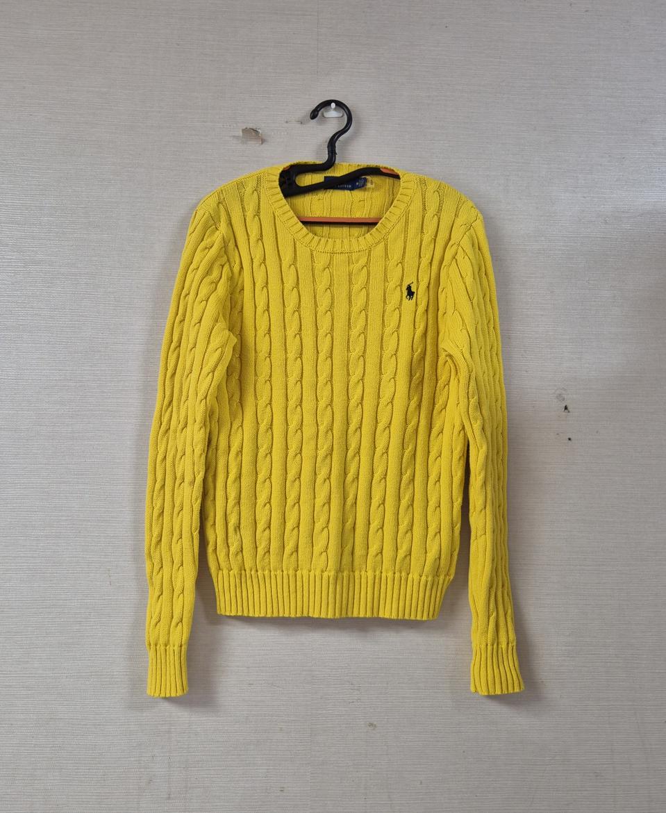 폴로 랄프로렌 옐로우 케이블 니트
