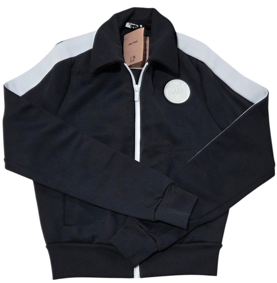 미우미우 엠보 로고 사이드 라인 트랙 재킷