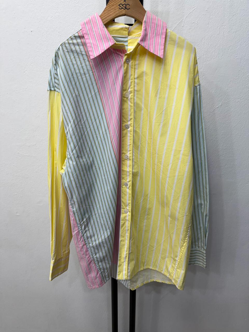 정품) 마르니 여성 오버핏 컬러풀 스트라이프 셔츠 36