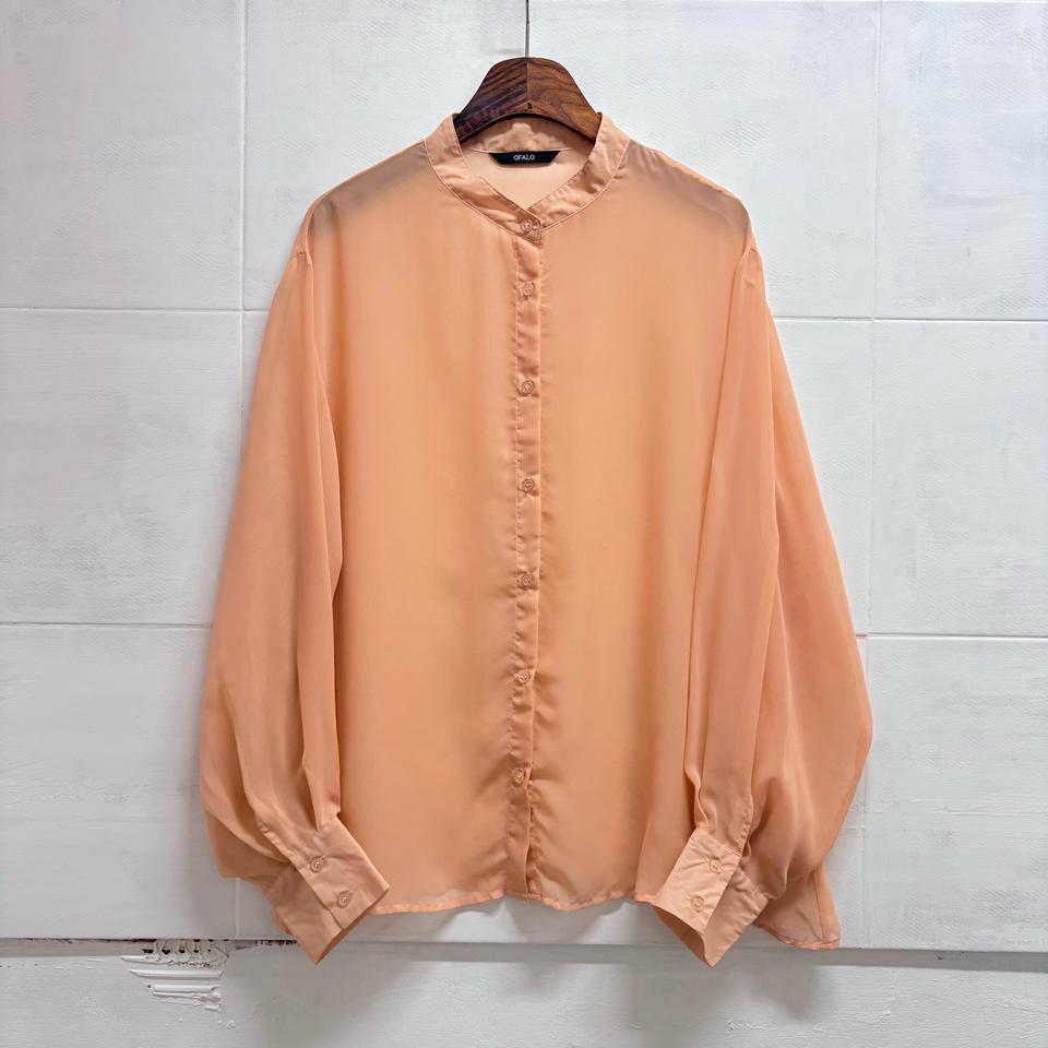 도쿄 OFALO 셔링 시스루 페어리 블라우스 L JPN