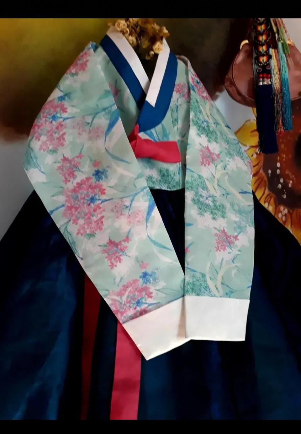 저고리새제품♡플라워 실크 여성한복55~66~77