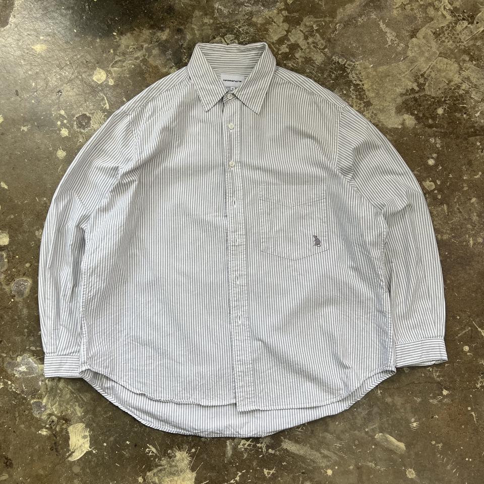 M) 에스피오나지 루즈핏 스트라이프 셔츠 남방 아메카지 워크웨어