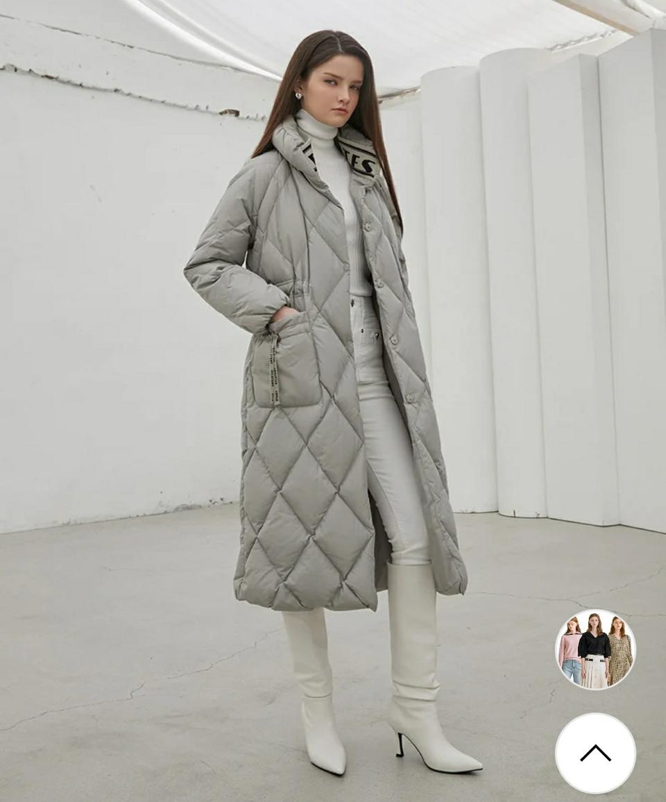 에고이스트 다이아 퀼팅 포켓 스트링 롱 구스다운 점퍼/55