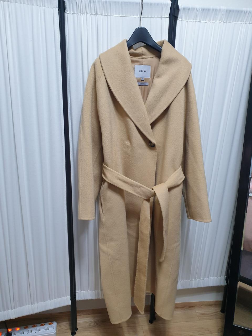 모한 울 캐시미어 혼방 벨티드 코트/M