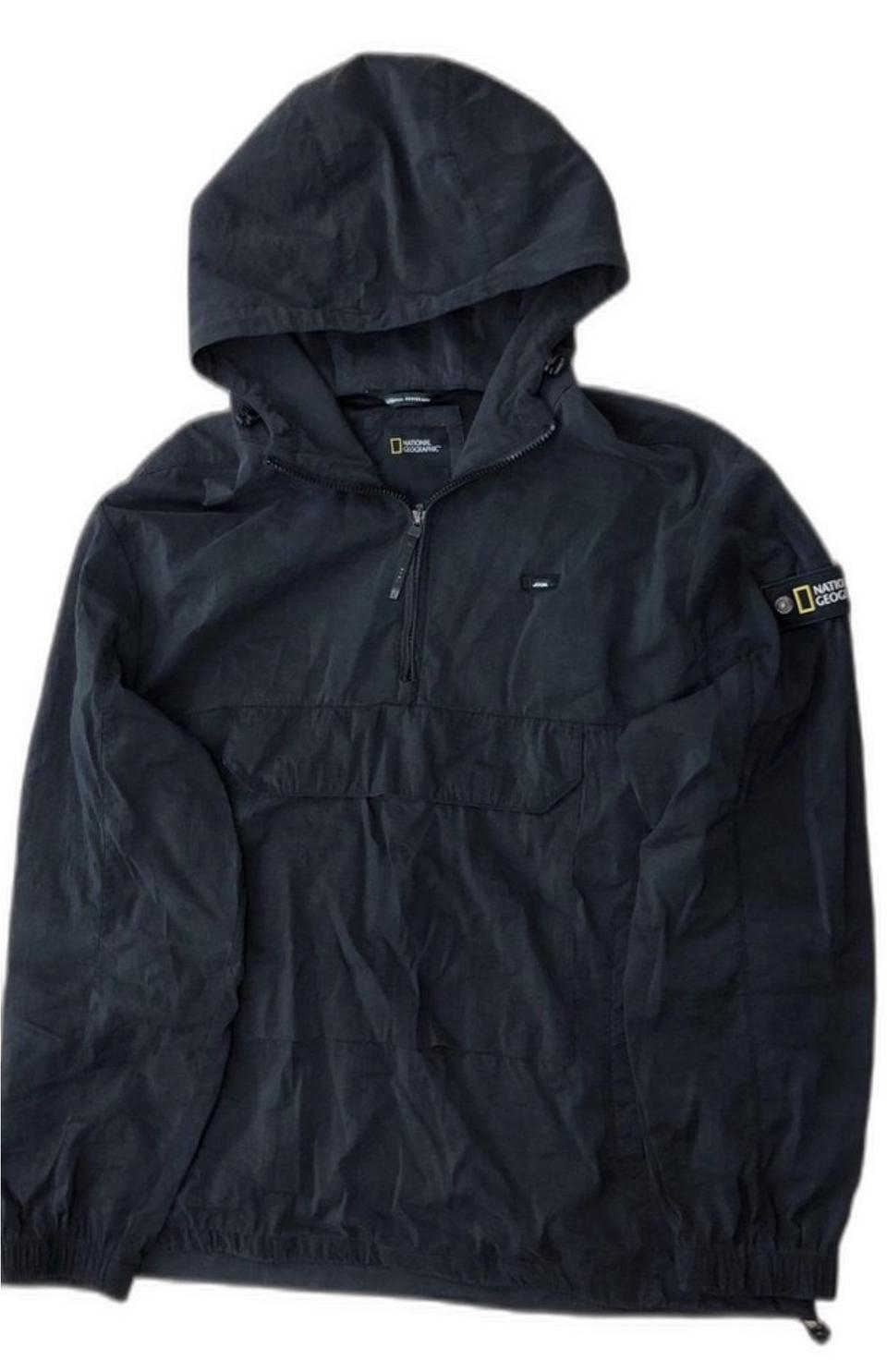 110xxl 내셔널지오그래픽 아노락 후드 블랙 정품 바람막이