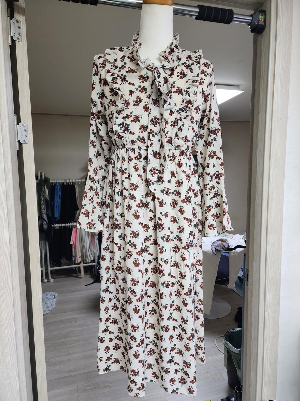 플라워 쉬폰 롱 원피스