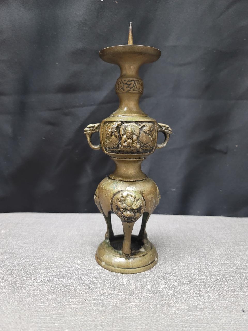 황동 삼족 촛대