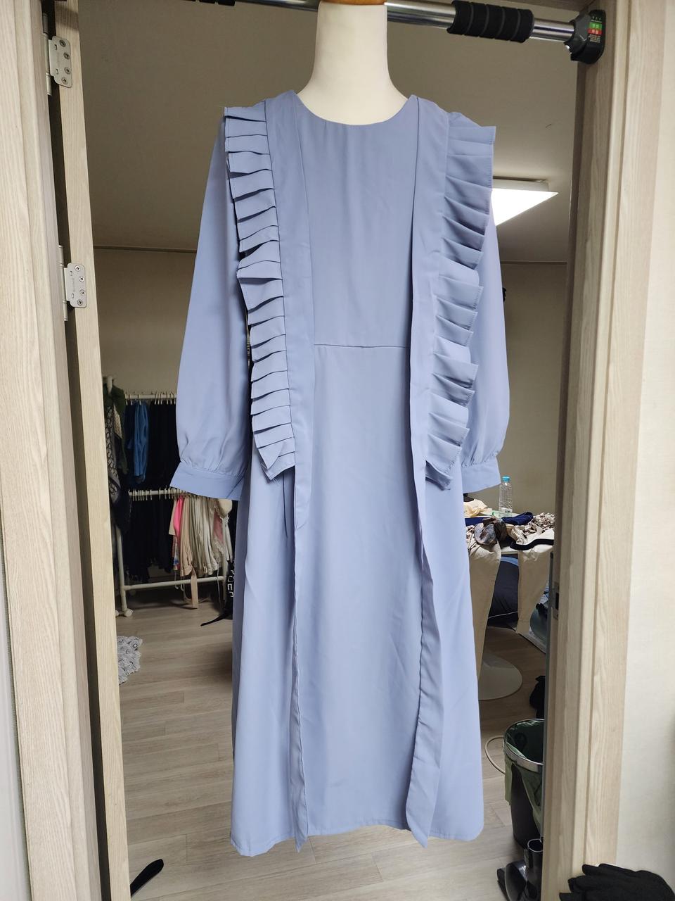 프릴 쉬폰 롱 원피스