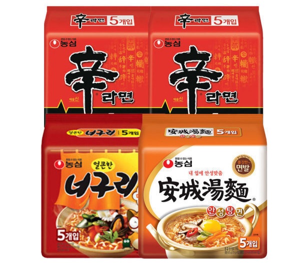 농심 라면 20개 신라면 10개 +안성탕면 5개 +너구리 5개