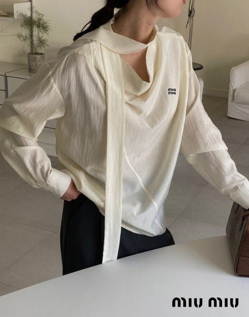 미우미우 스카프 블라우스