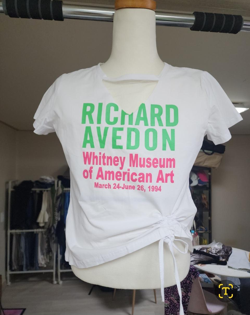 프린팅 흰색 티셔츠  새상품