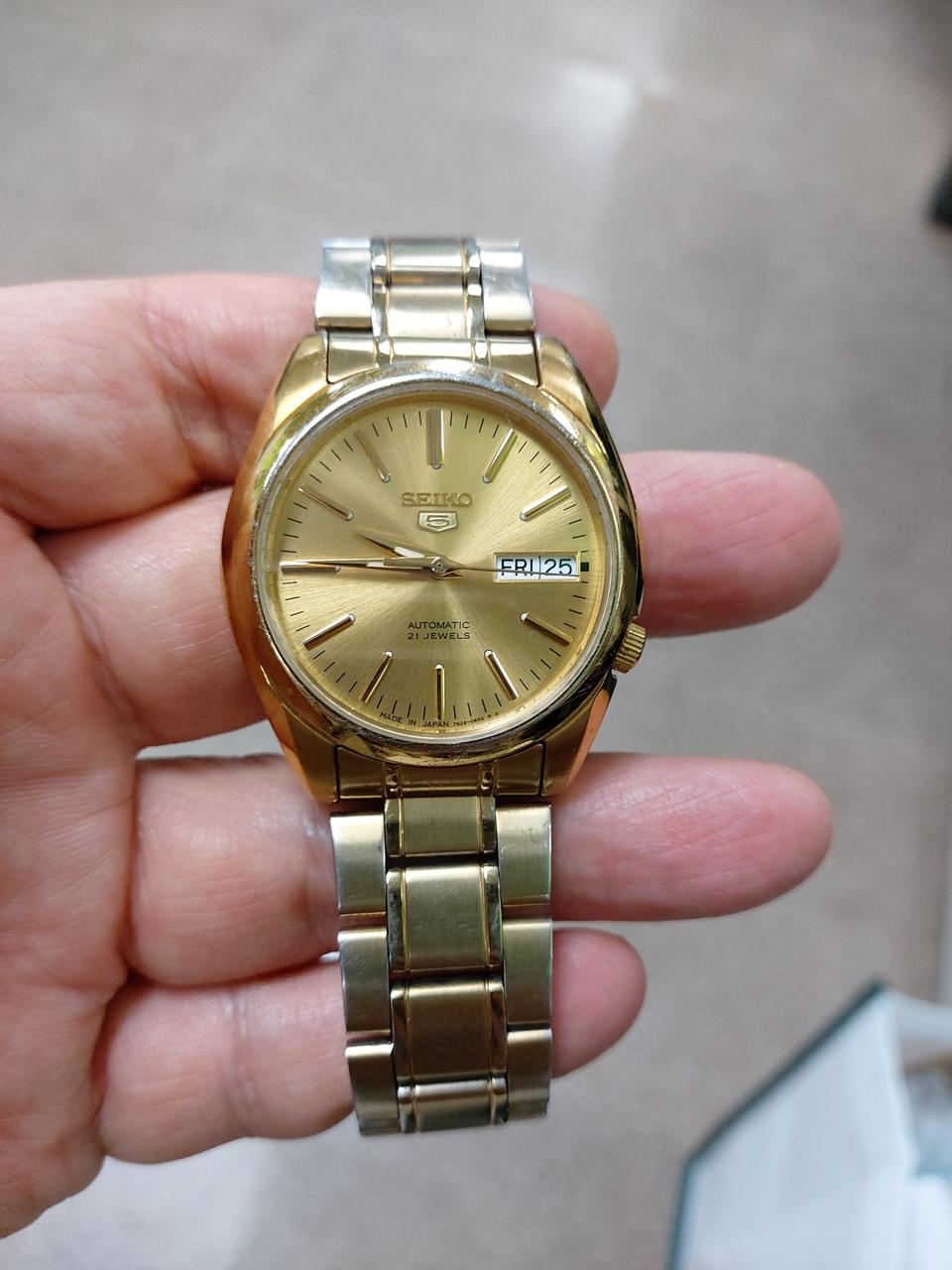 세이코5 골드 콤비 오토매틱 시계