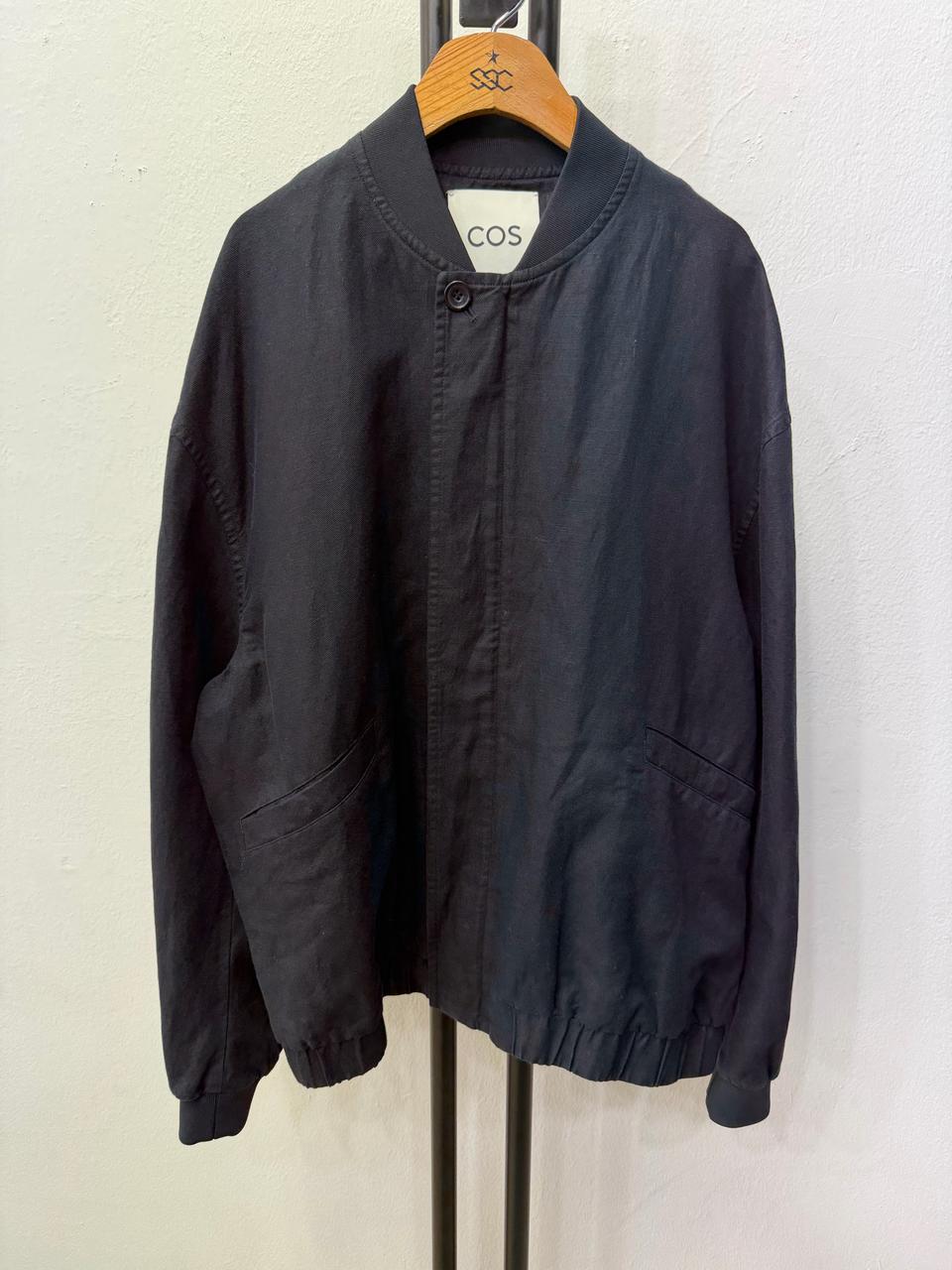 정품) COS 코스 남성 오버핏 블랙 봄버 자켓 M