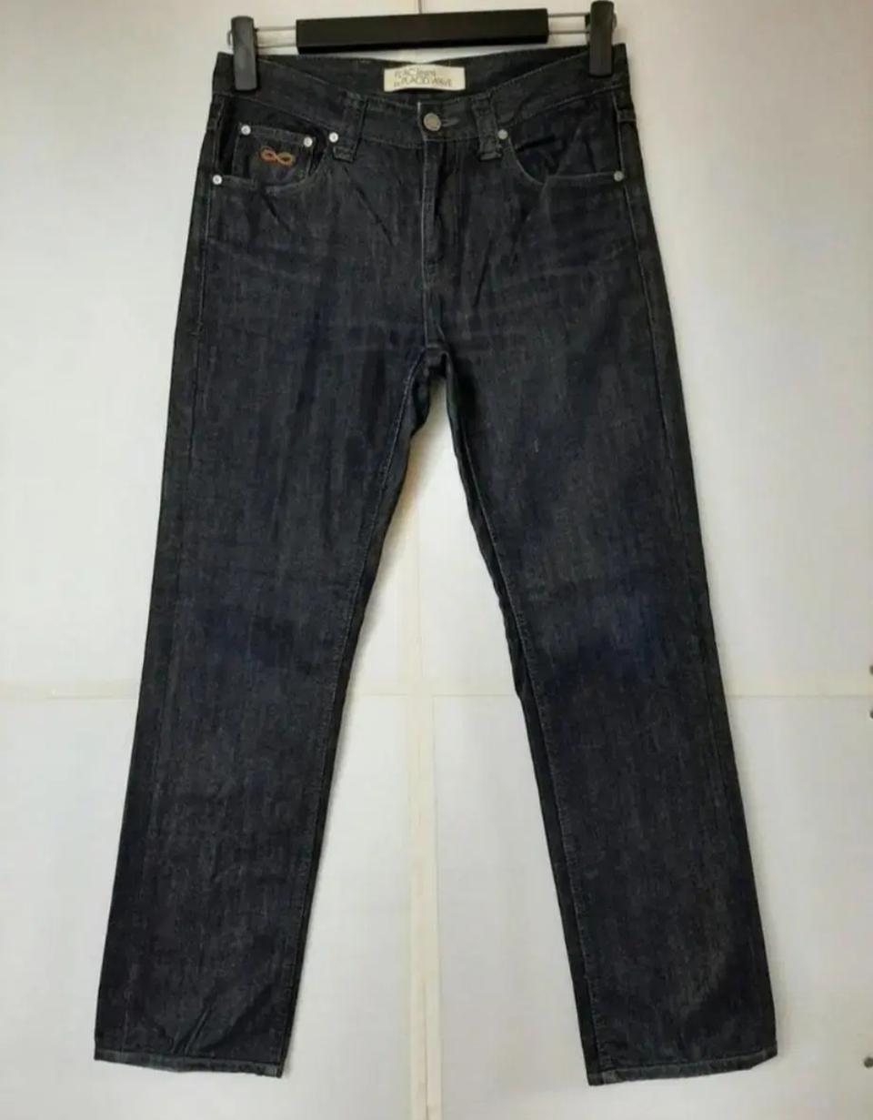 31)플랙진 BERLIN 백화점판 가죽패치 데님 스판 일자청바지