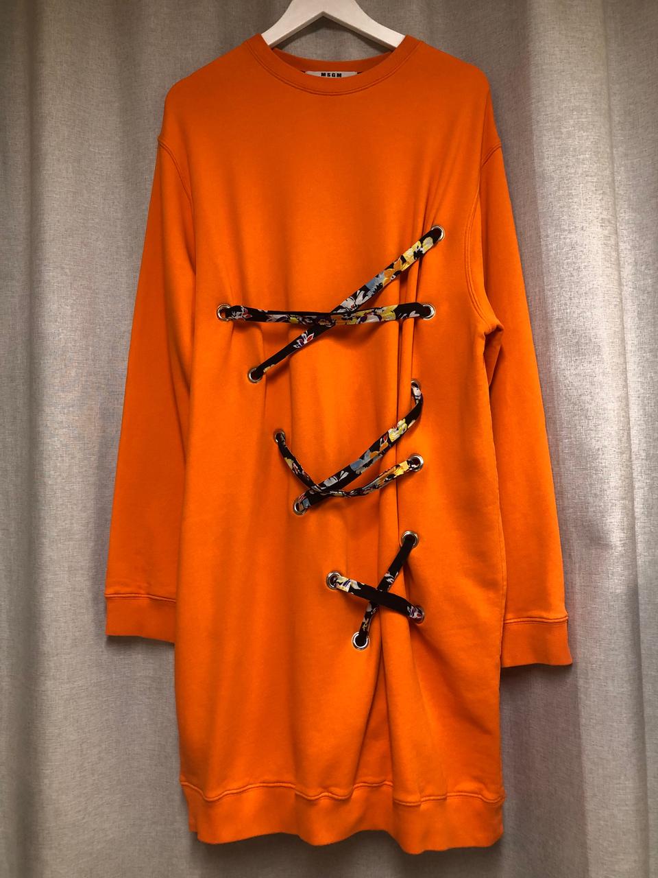 MSGM 밀라노 아일렛 레이스업 롱 맨투맨 원피스M