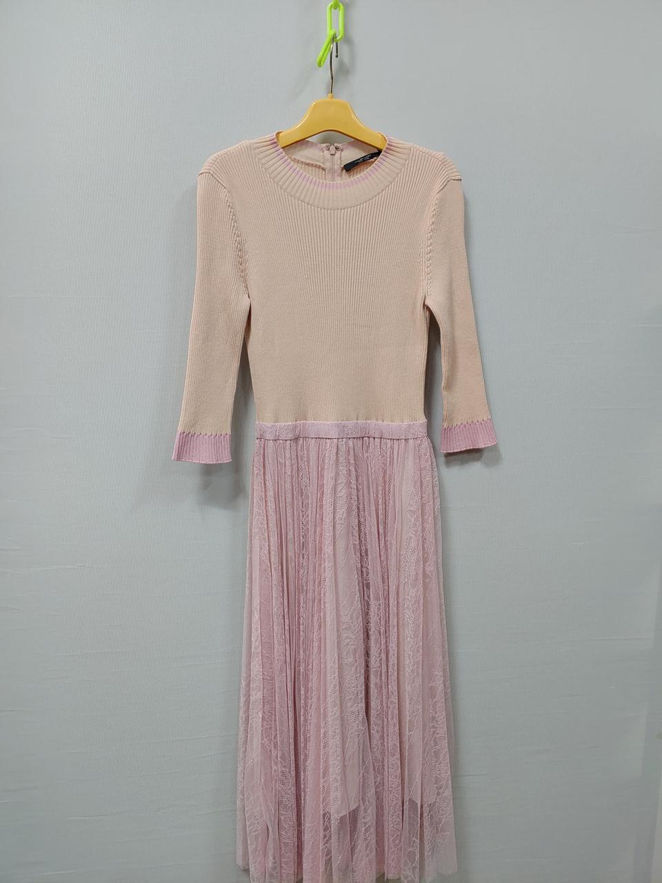 질스튜어트  핑크 레이스 롱 원피스 7부 44~55