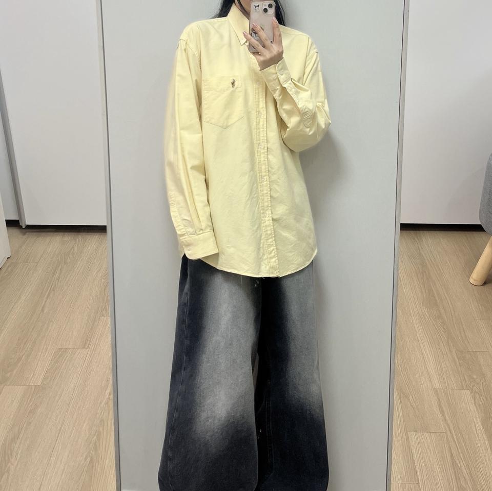 폴로 랄프로렌 원포켓 옐로우 코튼 셔츠 남방