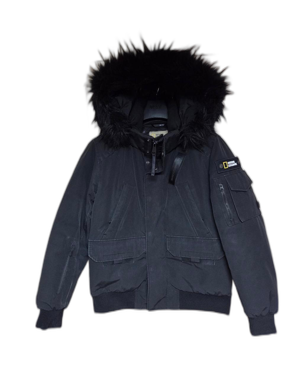 내셔널지오그래픽 블랙 덕다운 패딩 점퍼100