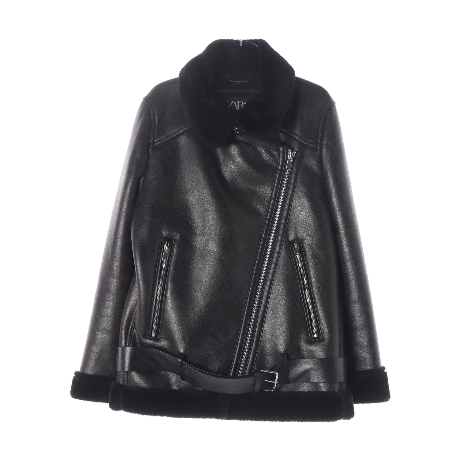 자라 ZARA 페이크 레더 무스탕 재킷